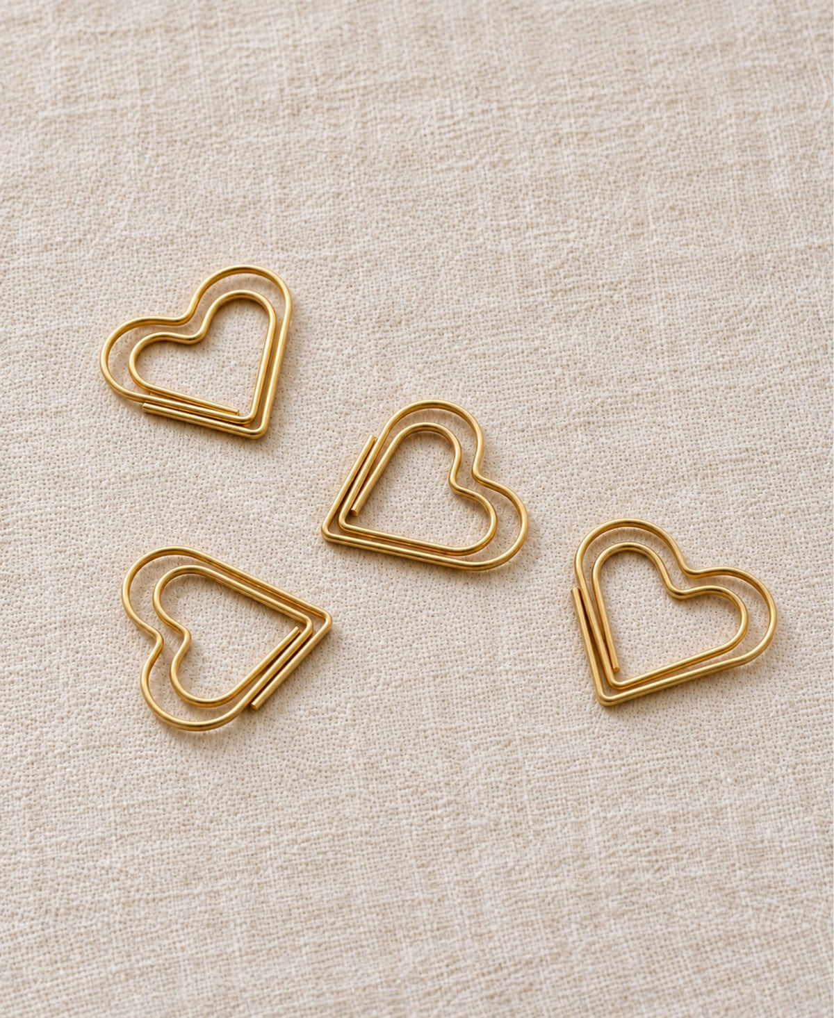 Herz-Büroklammern in Gold – 4er-Set | Paperclips