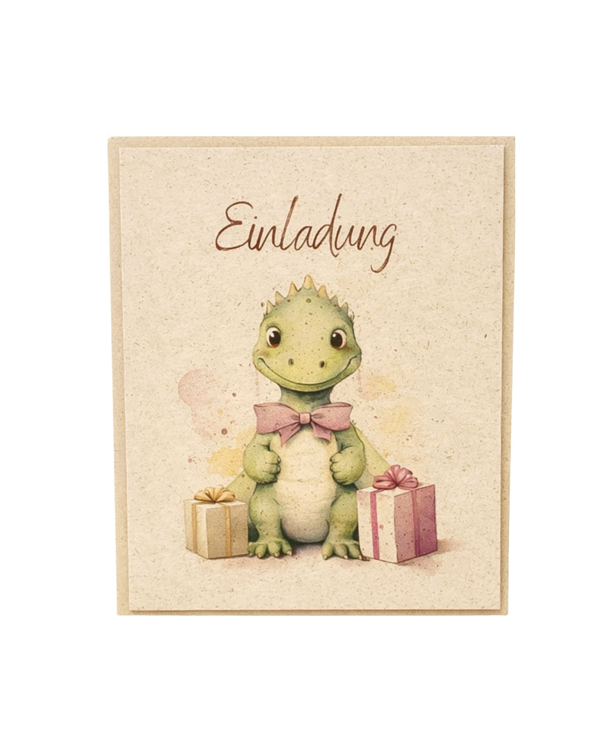Dino-Einladungskarten zum Kindergeburtstag aus Graspapier