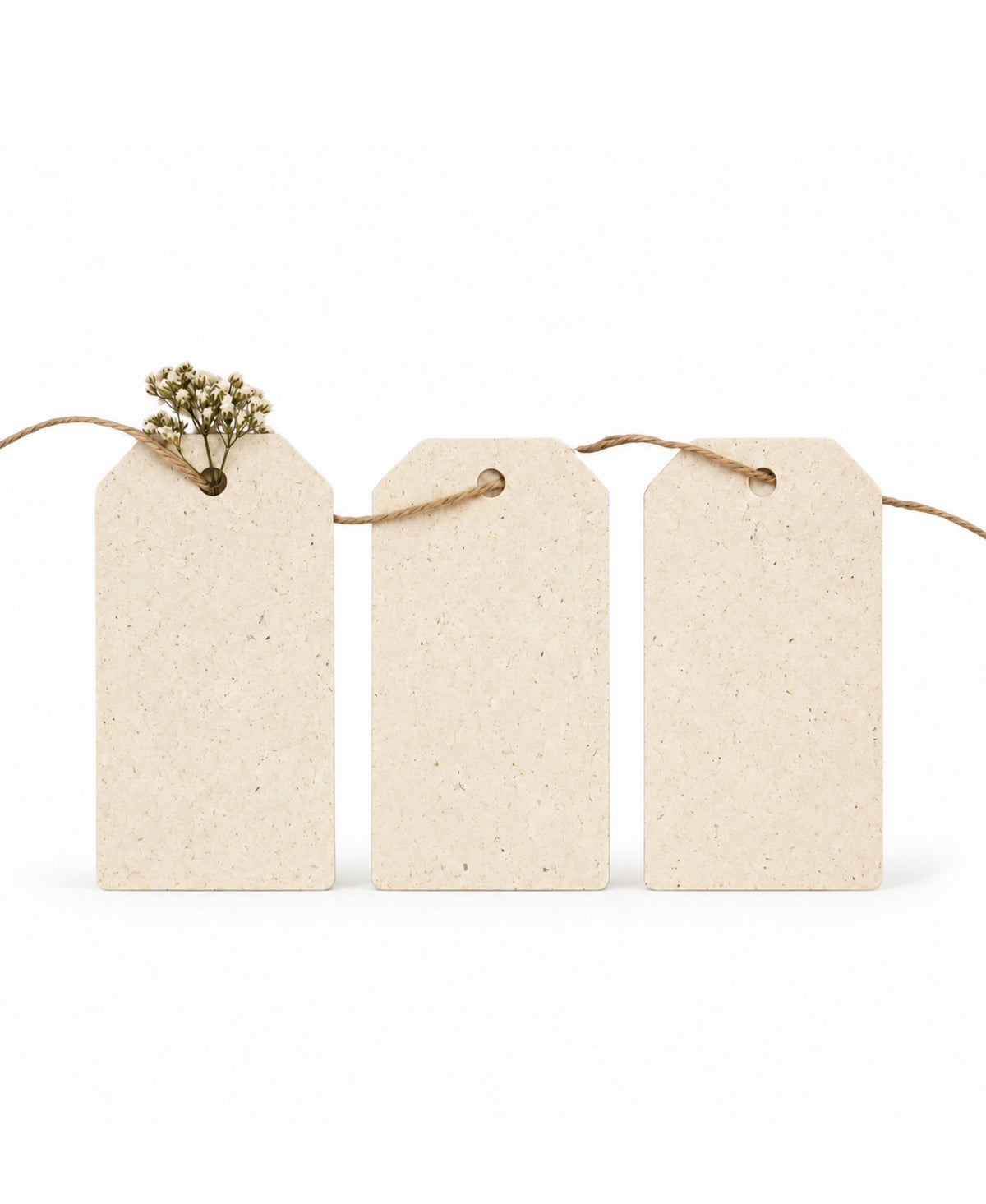 Geschenkanhänger aus Graspapier – 3-er Set