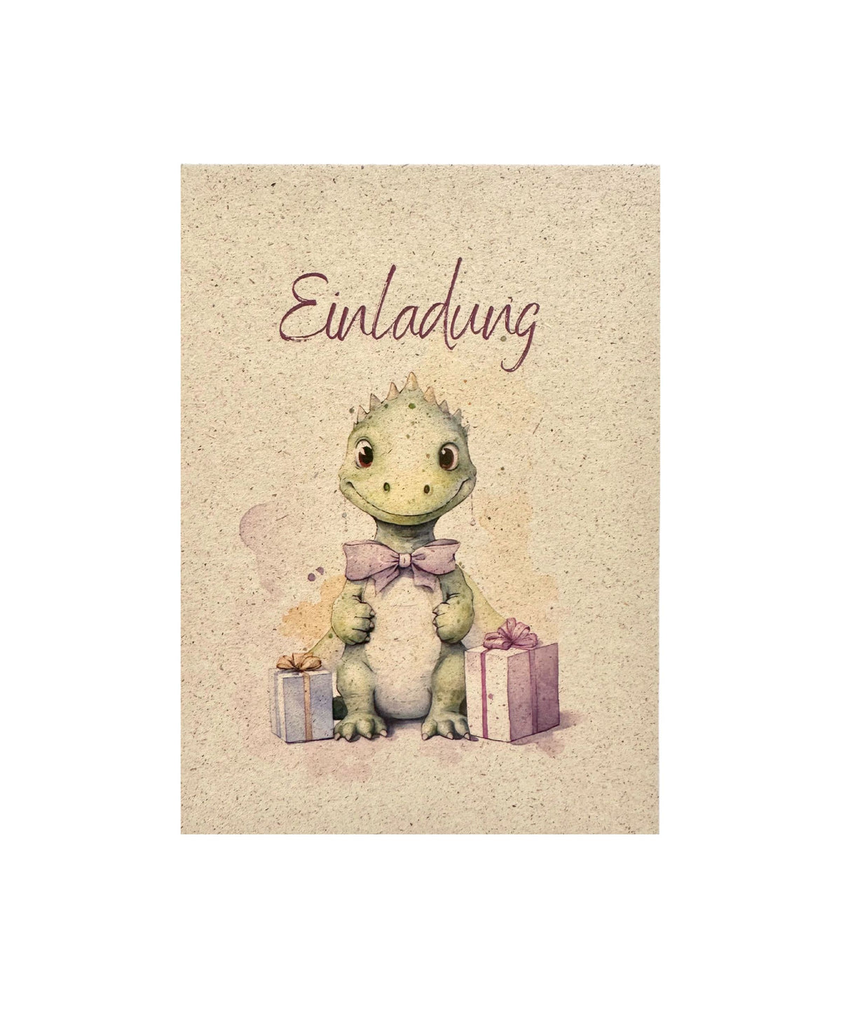 Dino Einladung Kindergeburtstag Set – A6 Einladungskarten aus Graspapier | nachhaltig & verspielt