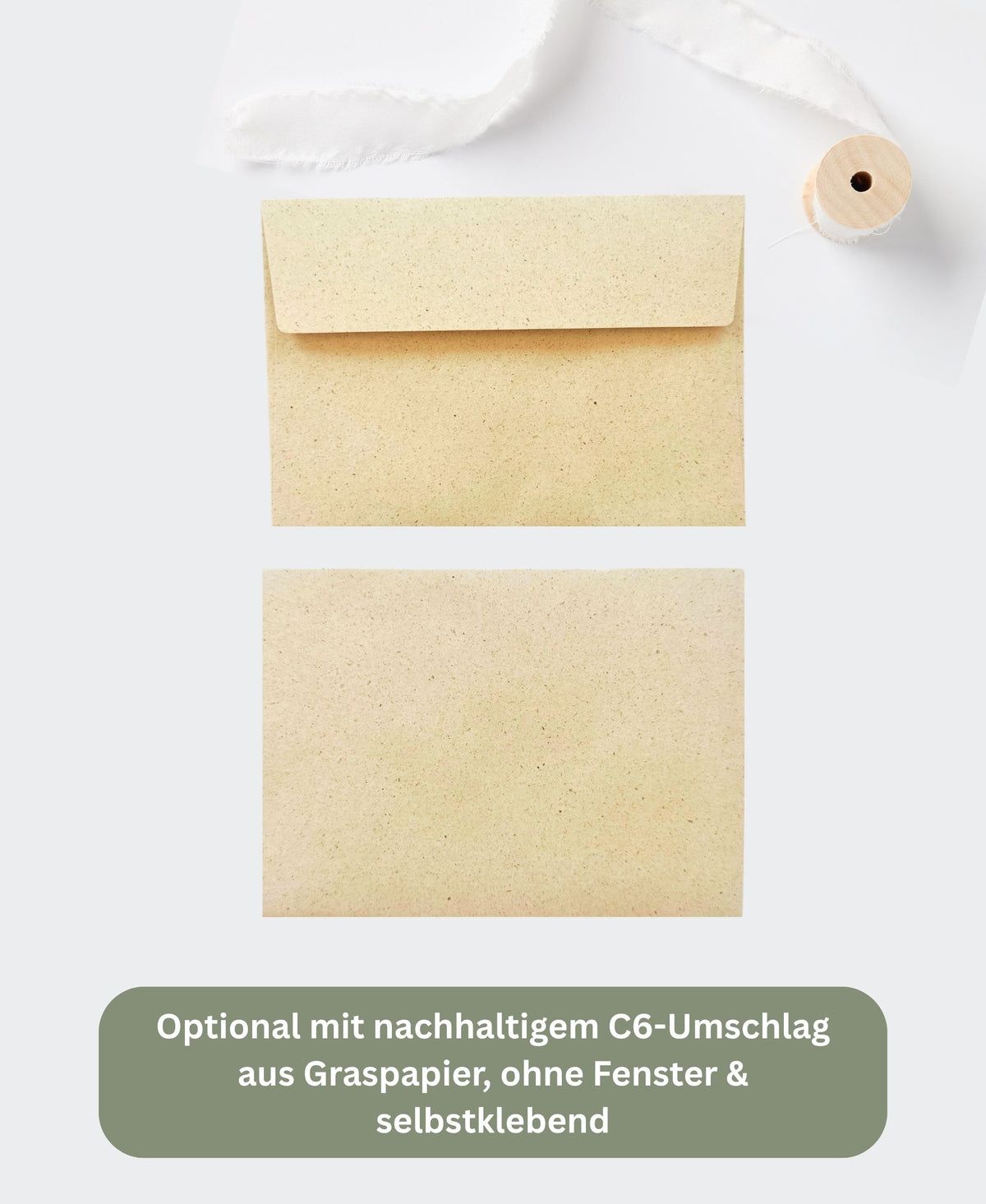 Umschlaege nachhaltig aus Graspapier, Karten & Kuvert von Papeterre