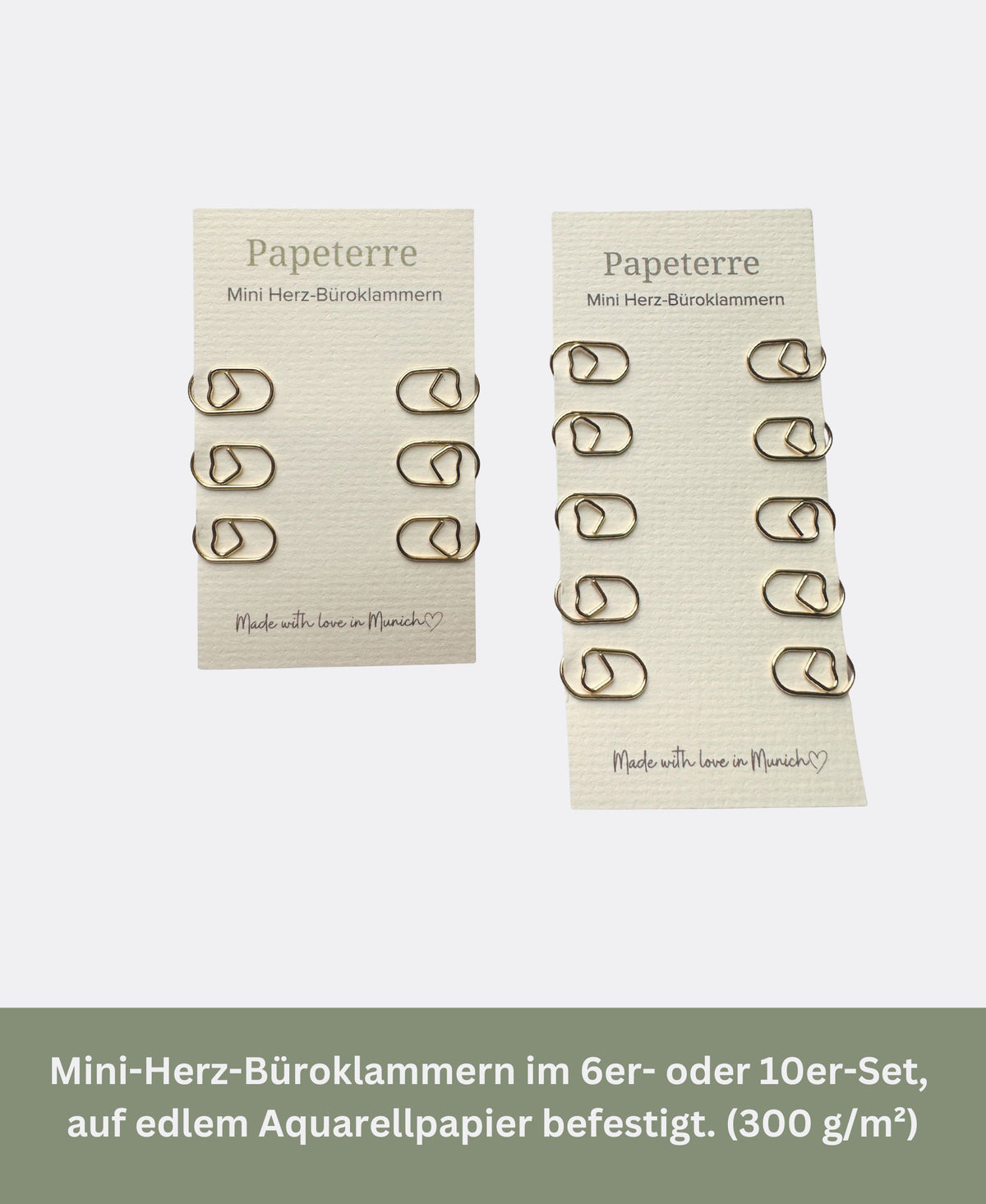 Büroklammern Mini Herz gold – Paperclips für Hochzeit im Set