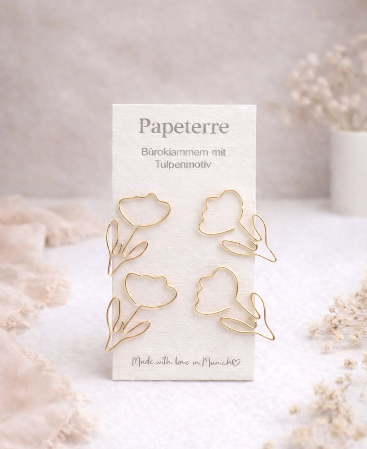 Blumen Büroklammern – 8er Set Bicolor Roségold & Gold