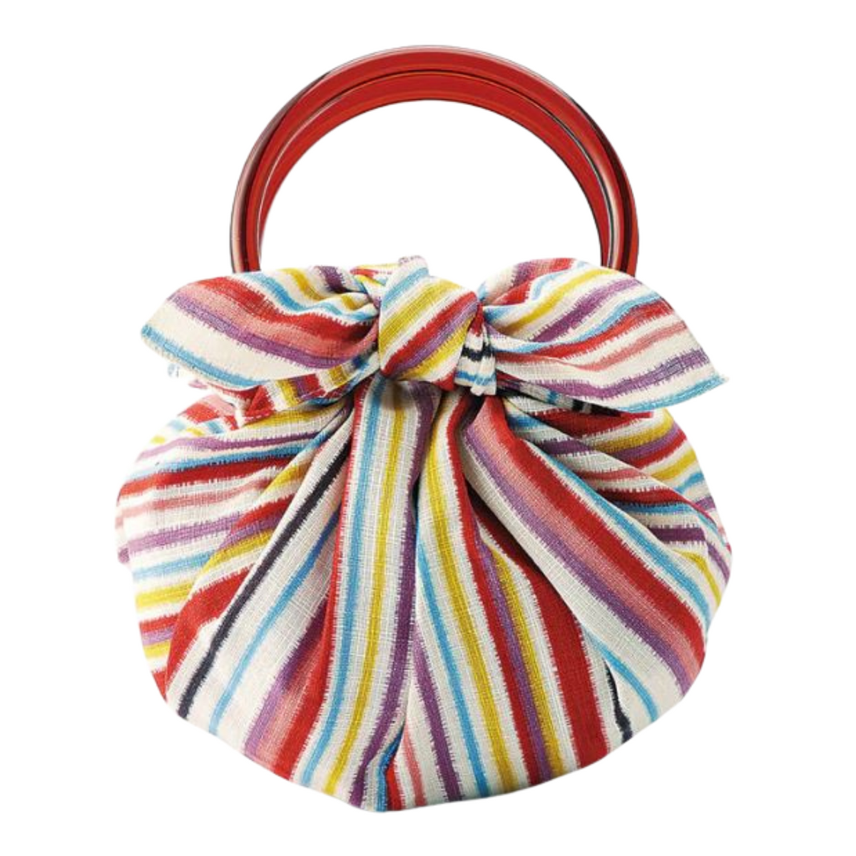 Set Furoshiki-Tuch mit Streifen und Taschenringen DIY